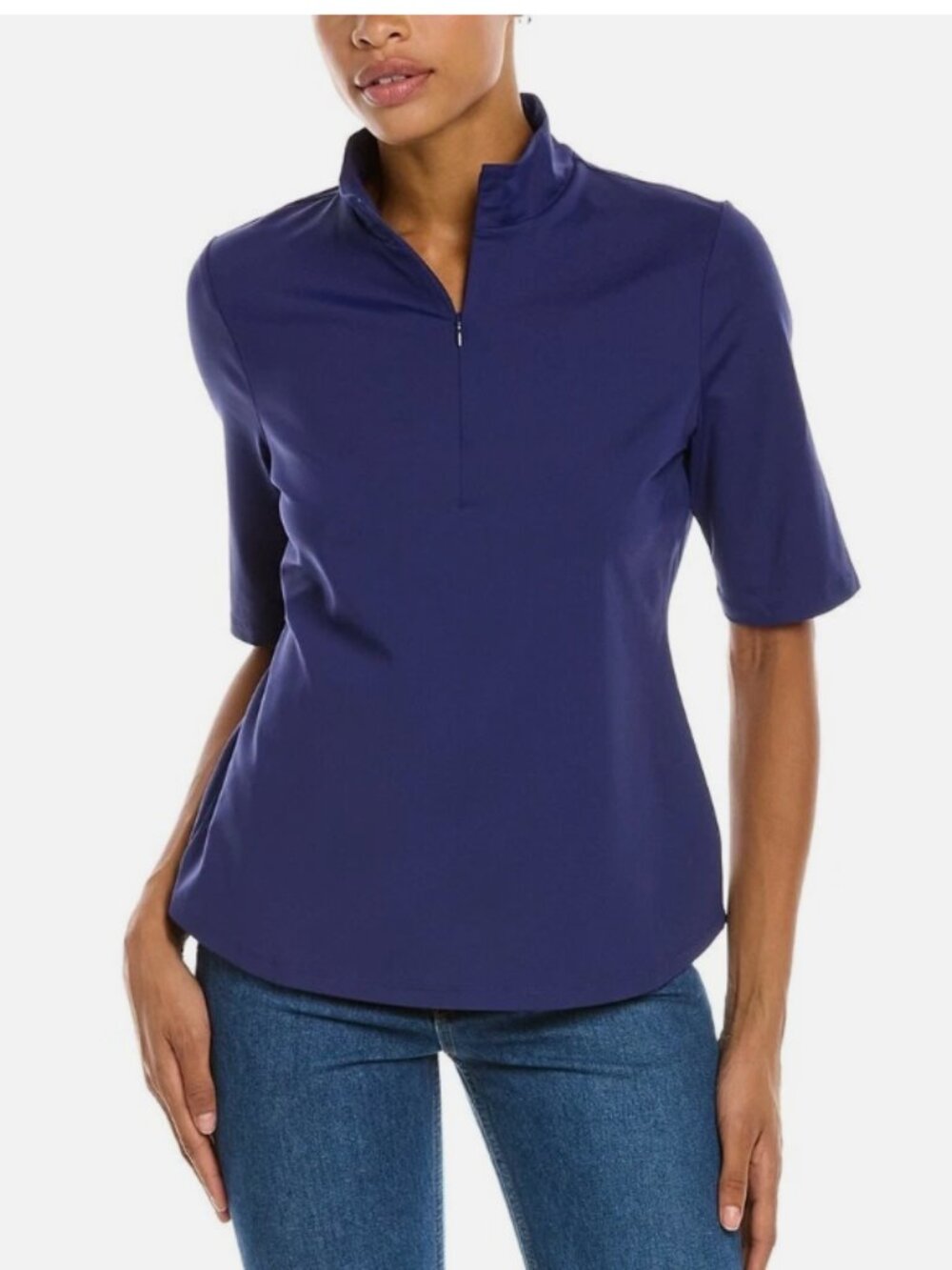 TOMMY BAHAMA Island Zone Aubrey Navy Blue 1/4 Zip Pullover Stretch Women Size L